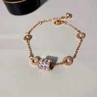 classic roman numeral circle titanium steel bracelet for women fashion jewelry beach girls bracelet accessories