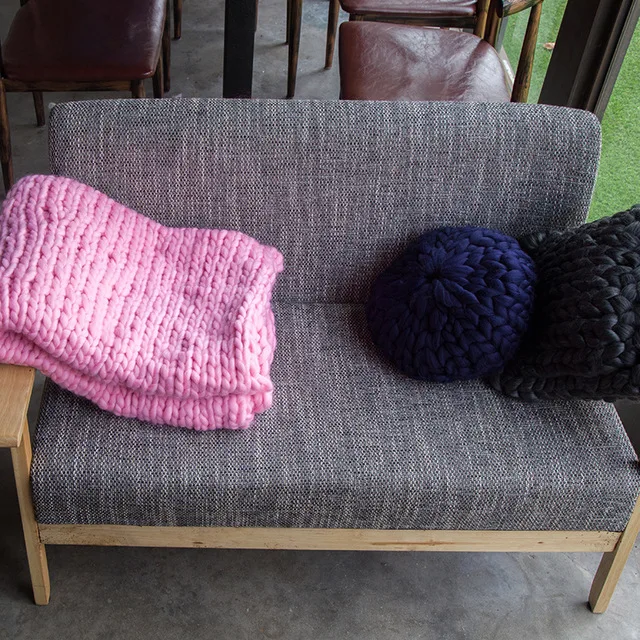 200*200 см быстрая транспортировка модное одеяло крупной ручной вязки плотная пряжа