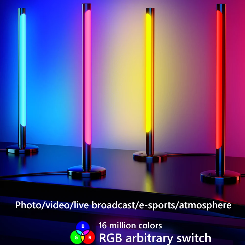 

2Pcs RGB Colorful Atmosphere LED Pickup Rhythm Light Strip APP Control USB Music Lamp Home Bedside Living Room Decor Accessorie