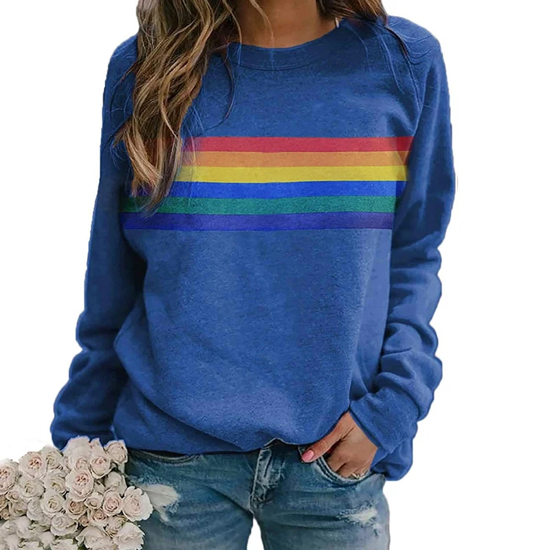 

2021 spring autumn fashion hot women's round collar print leisure loose wild pull long sleeve women's clothing plus size clothes