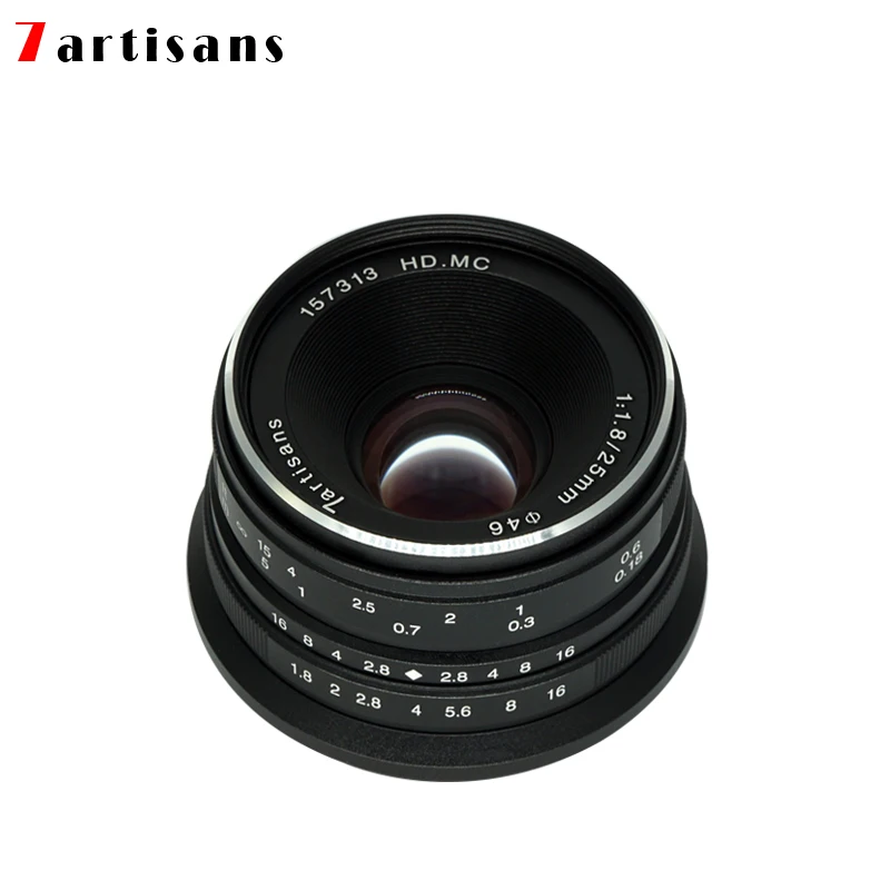 Объектив 7artisans 25 мм f1.8 Prime для беззеркальной камеры MILC Sony E-Mount Canon EOS-M Micro 4/3 FUJI FX Camera s