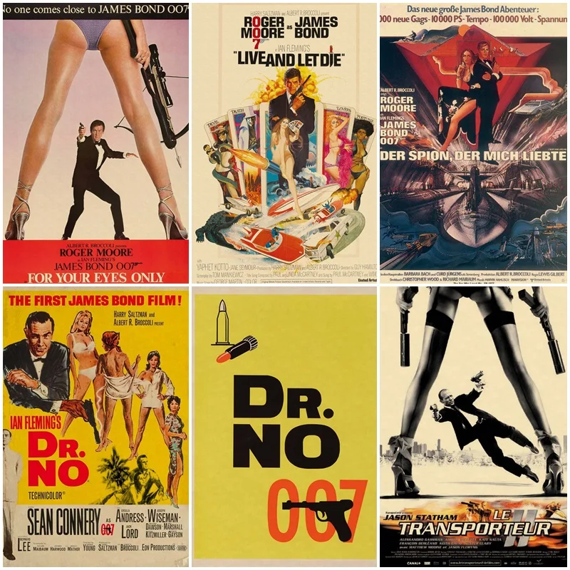 

007 series movie classic retro poster home decoration painting