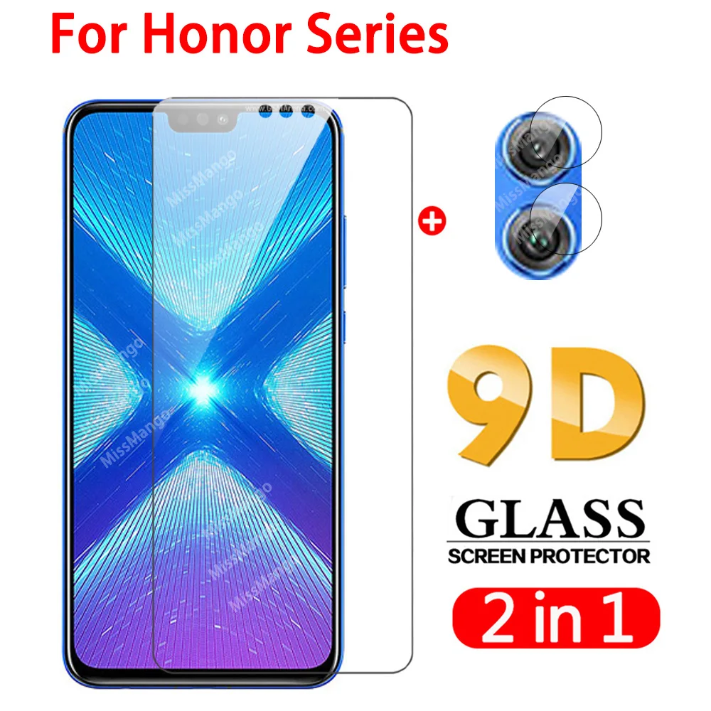 2-в-1 защитой экрана стекло для Huawei honor 8x8 x камера Защитное 8c 8s 8 c s пленка из