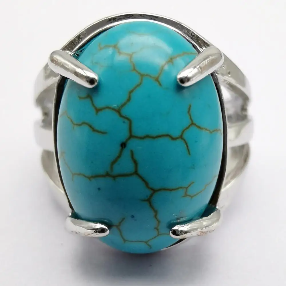 Женское кольцо с овальным бусином, размер 8x261