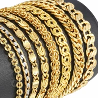 yellow gold color bracelet for men women bismark curb snail chain wholesale bracelet fashion jewelry 3 11mm 7 9inch dlgbb2