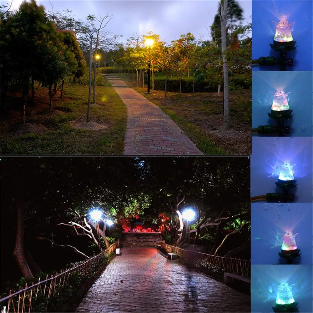 

Less Than 6V For Garden Outdoor UV Lighting Colorful Light Water Sprinkler No Need Wires Sprayer Nozzle