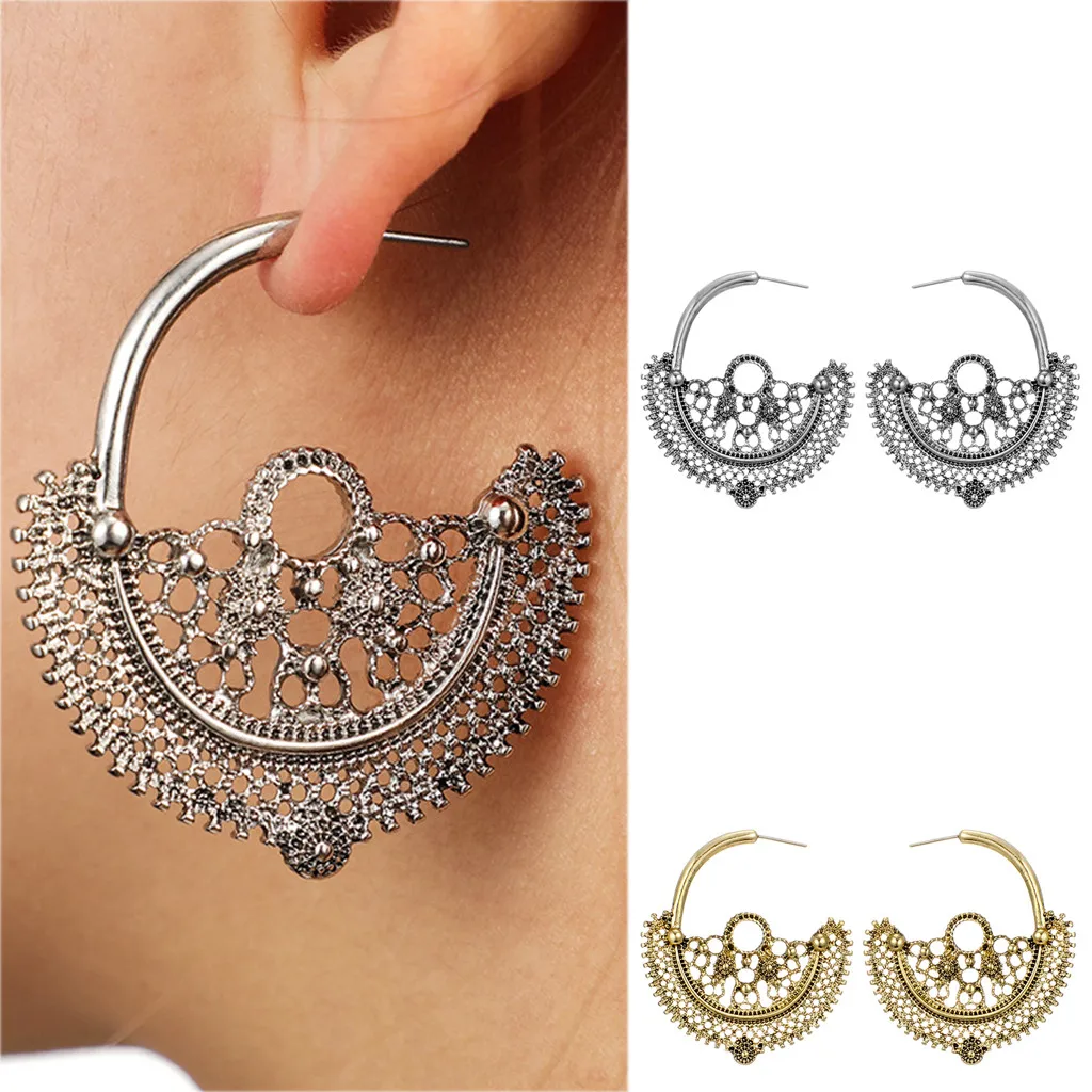 Женские Спиральные серьги гвоздики золотого и серебряного