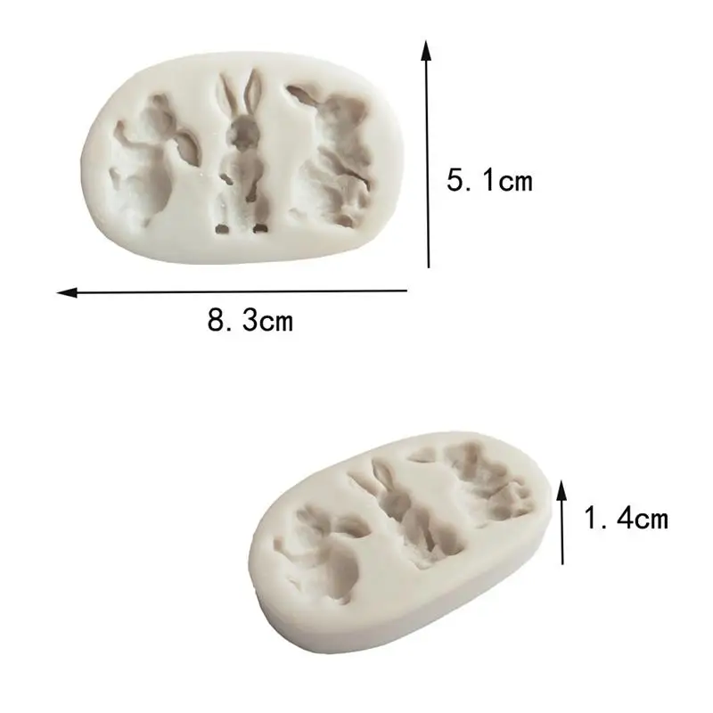 

3D Rabbit Easter Bunny Fondant Silicone Mold Chocolate Cake Gumpaste Mold Soft ceramics Kitchen Cooking Tool Decoration Tools