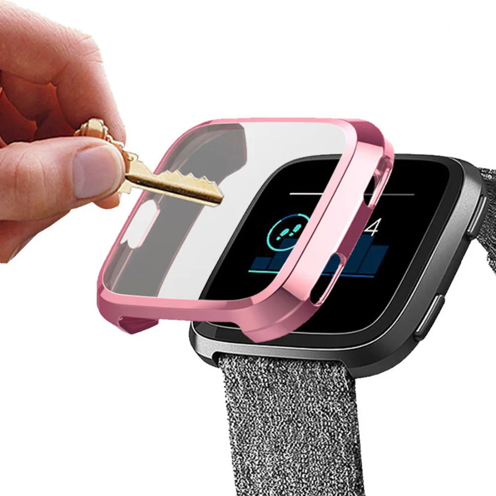 Case For fitbit versa strap band screen protector cover All-inclusive ultra-thin soft frame watch Accessories for | Наручные часы