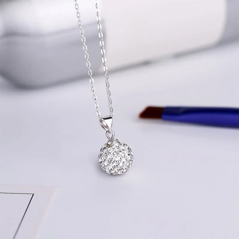 Ожерелье женское из серебра 925 пробы с кулоном в виде кубического циркония|Шармы|