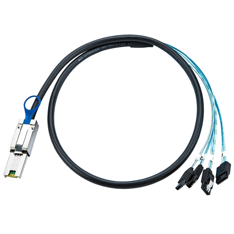 Mini Sas 26Pin (Sff 8088) Male To 4 Sata 7Pin Female Cable Host/контроллер Target/Backplane 1 м|Сетевые шнуры и