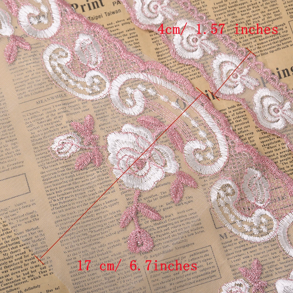 Кьюсак 2 м 17 см Сетчатое вышитое кружево отделка Лента для одежды Домашний