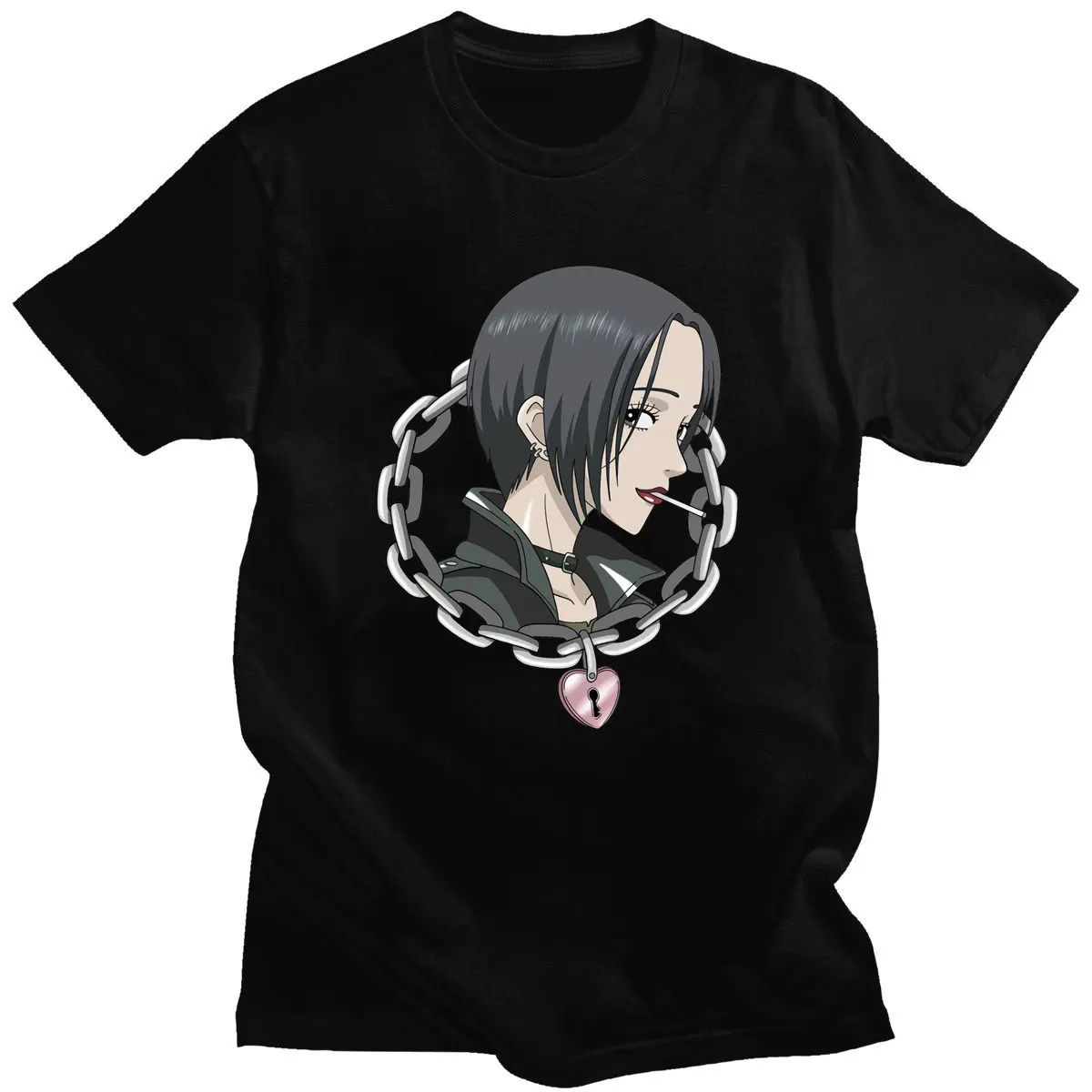 

unique Fashion Manga Nana Osaki Anime Short Sleeves Mens T Shirt Cotton Tops Street T-shirts Harajuku Breathable T-shirt Male