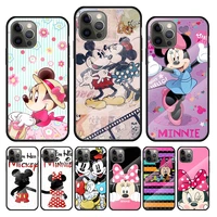 cute minnie mouse girls tempered glass cover for apple iphone 13 12 mini 11 pro xs max xr x 8 7 6s 6 plus phone case coque