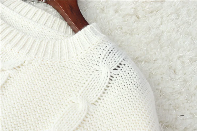 

Autumn and Winter Women's Solid Color Pullover Long Sleeve Loose Sweater Women Twist Sweater