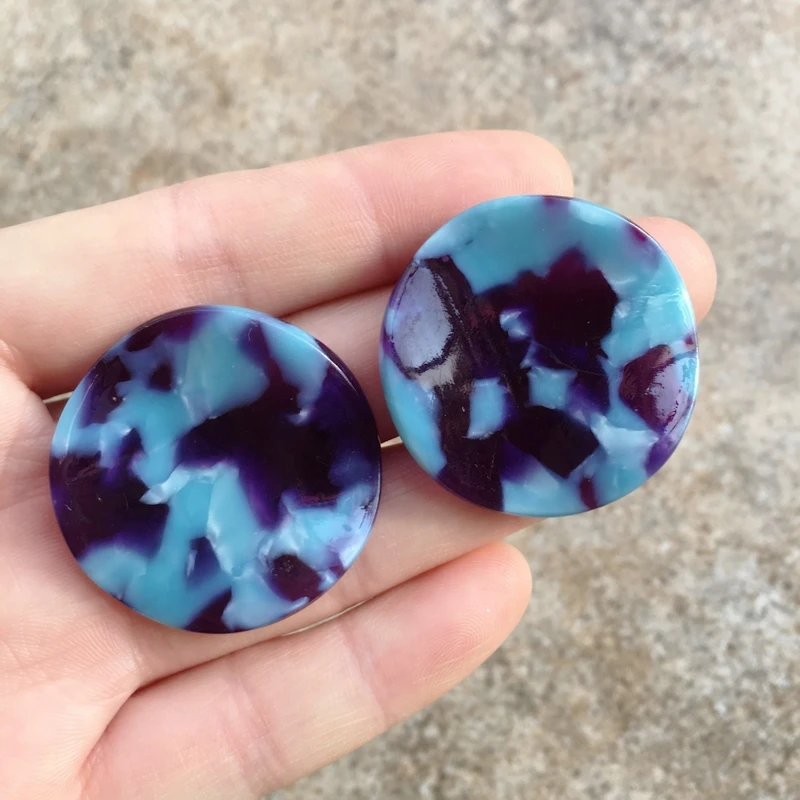 Женские волнистые серьги-гвоздики UJBOX 7 цветов японский/Корейский ацетатный цвет