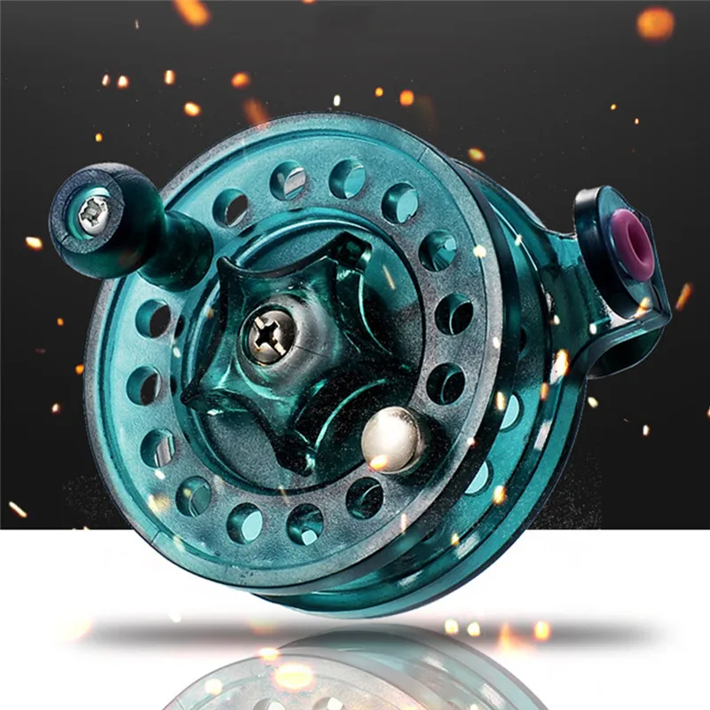 Ice Fishing Horizontal Reel Carp Feeder Fly Bait Winter Rod Plastic Reel  Fish DIY Hand Pole Accessories