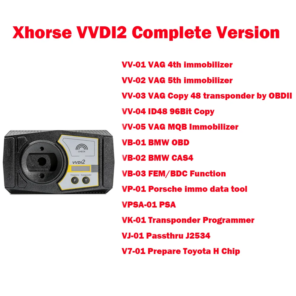 Программатор Xhorse VVDI2 для Audi/BMW/Porsche V6.6.7 и BMW FEM BDC ID48 96 бит OBDII MQB| |