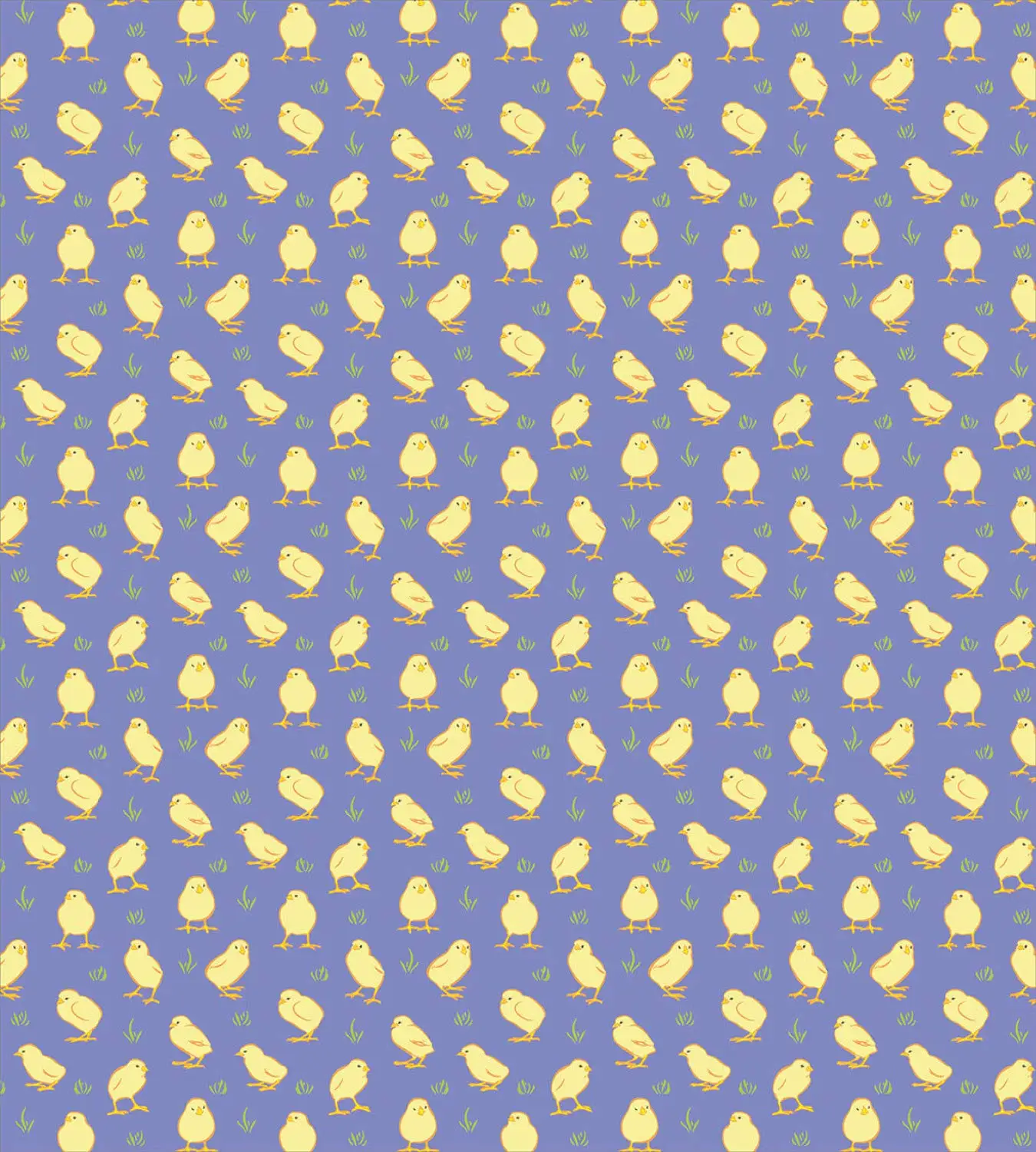 Birds Duvet Cover Set Pattern of Chicks on a Meadow 3 Piece Bedding Lavender Pale Yellow