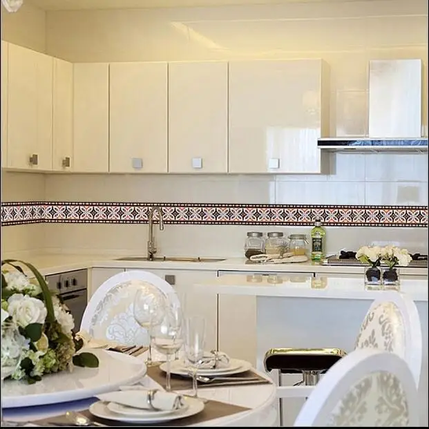 

PVC Self Adhesive Wallpaper Borders Waist Line Wall Sticker Waterproof Wall Paste Bathroom Wall Decorative Frame Skirting Line