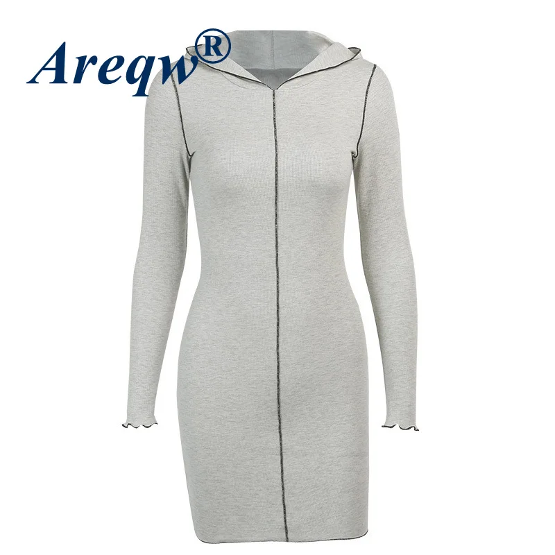 

2021 Fashion and Simple INS Street Shooting Slim Showy Buttocks Sexy Long Sleeve Stitching Line Pack Skirt Female