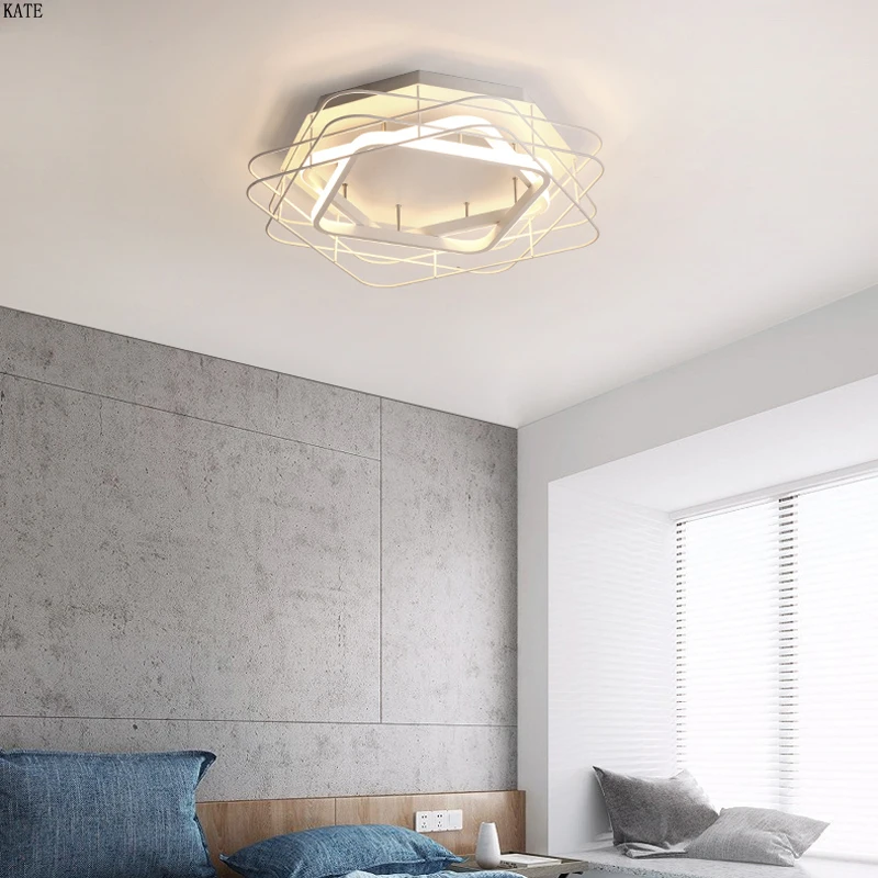 

Modern industrial creative ceiling lamp LED simple wrought iron ceiling light for living room bedroom study hotel restaurant