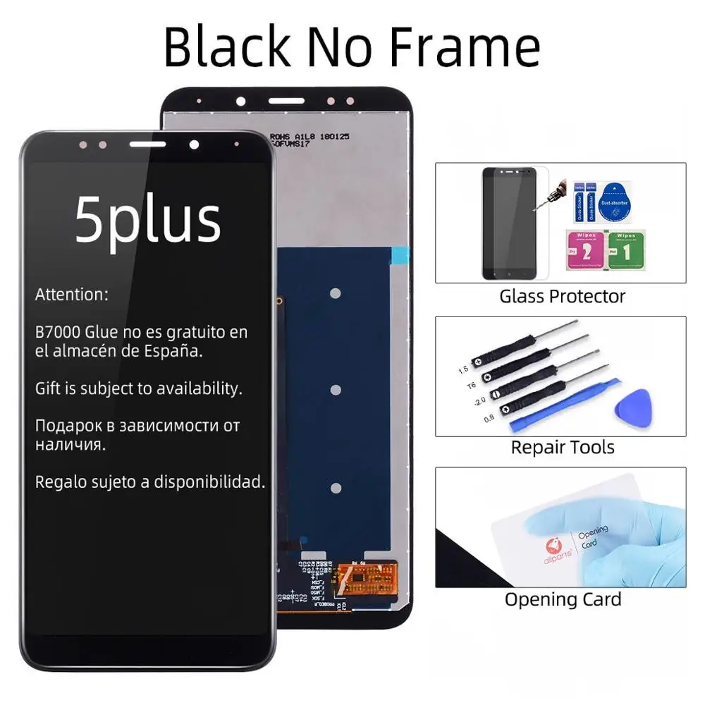 No Frame Black 5,9" ips lcd для Xiaomi Redmi 5 Plus lcd сенсорный экран с рамкой 10 Dotyk для Xiaomi Redmi 5 Plus lcd запасные части - Цвет: No Frame Black