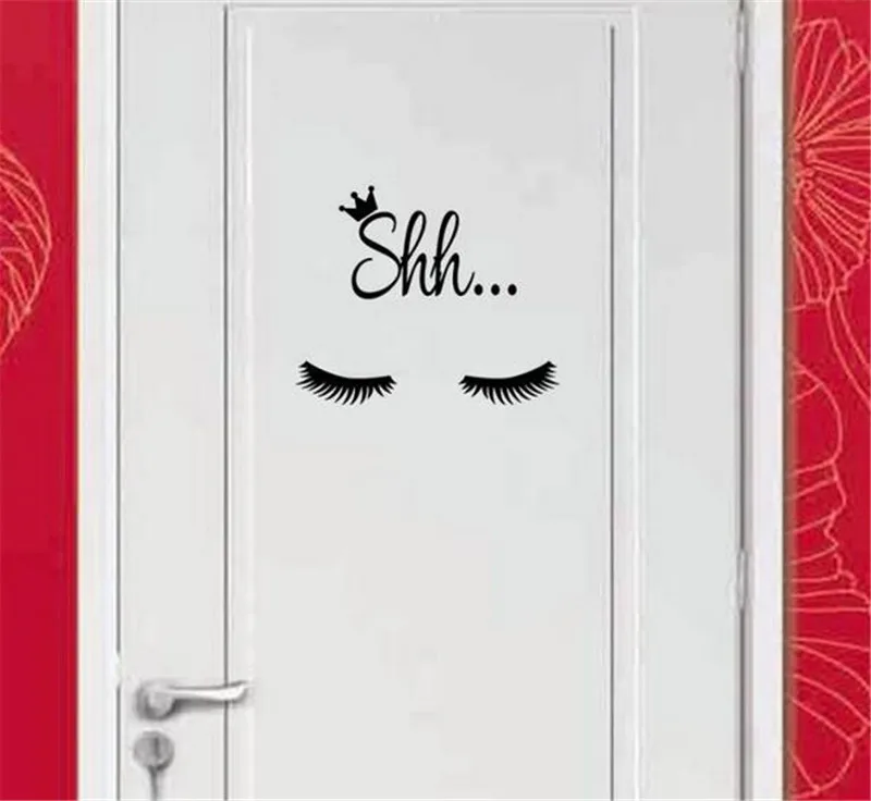 Shh ресницы настенные стикеры наклейки спальня гостиная украшение для дома