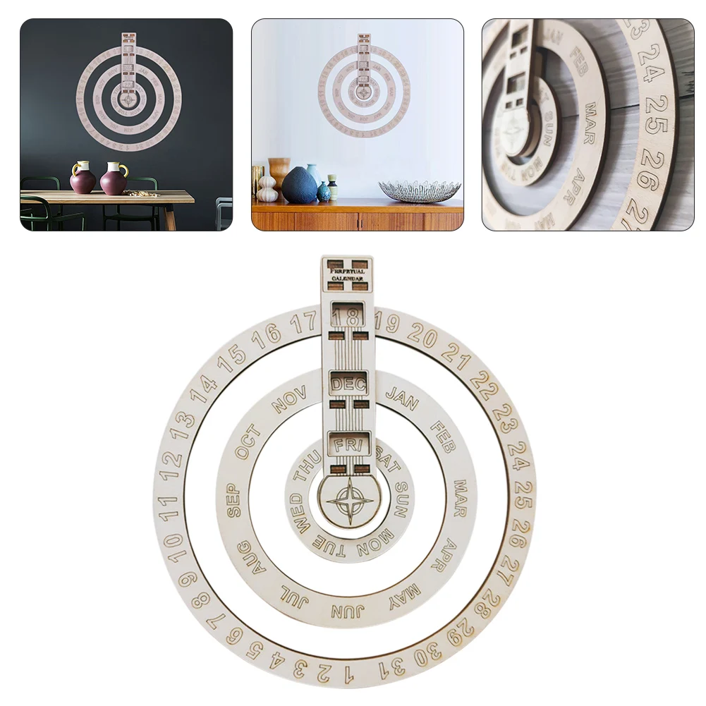 

2021 Wall Calendar Rustic Wooden Perpetual Calendar Wall Hanging Yearly Day/Week/Year Home Wall Decor Bedroon