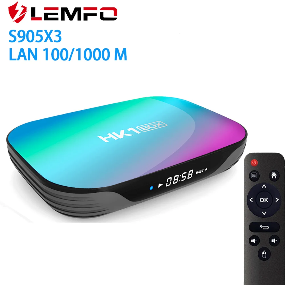 LEMFO 9 0 Android ТВ коробка 4 Гб Оперативная память 64 оперативной памяти 32 встроенной 8K