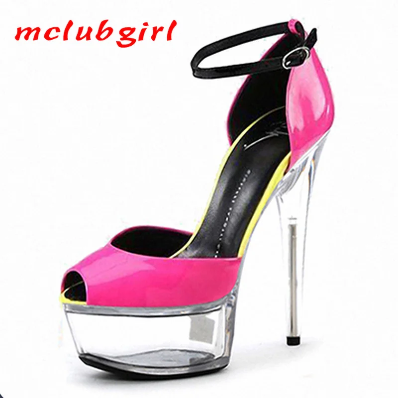 

Туфли Mclubgirl на очень высоком каблуке 15 см, танцевальные туфли со стальным носком, с открытым носком, с сумочкой на тонком каблуке и открытым н...