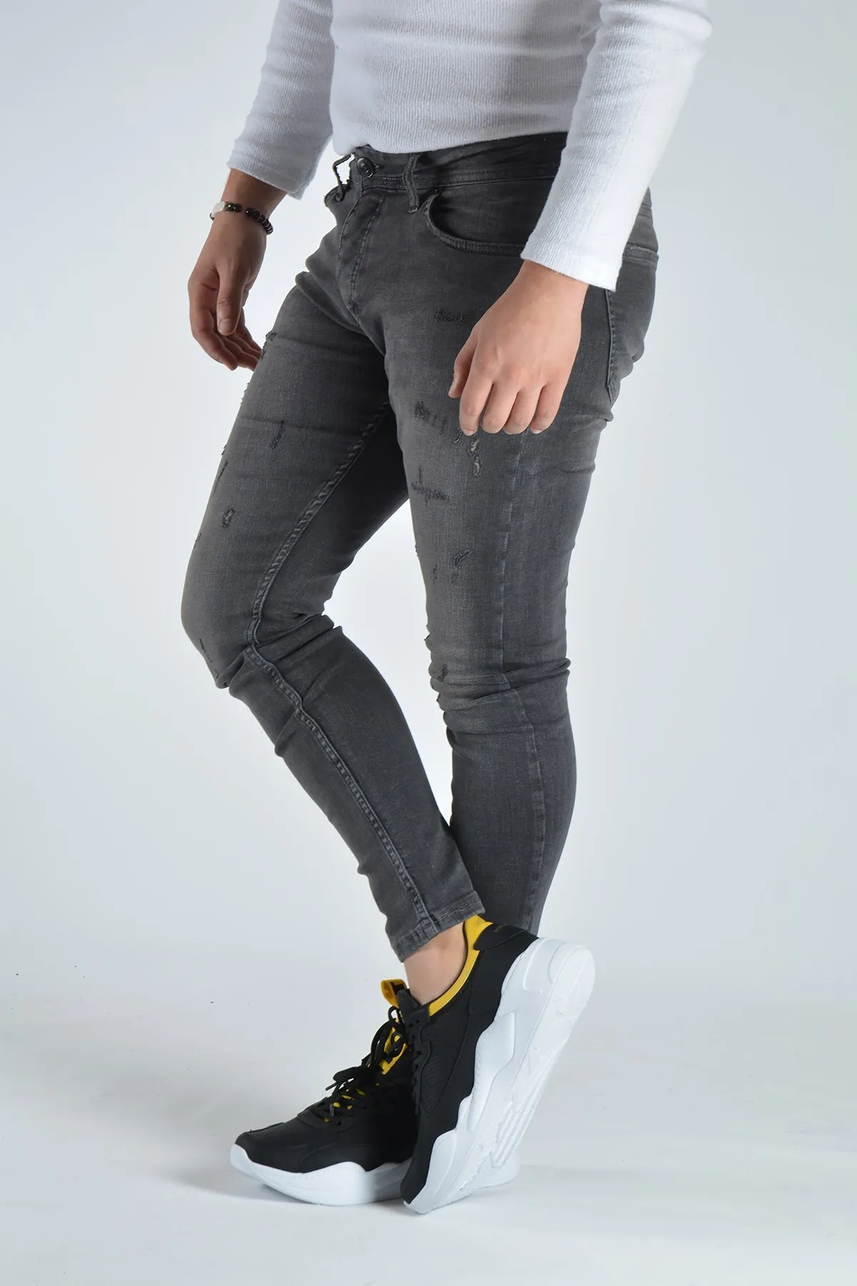 

Men's Slim Fit Jeans Trousers 20K-2100471 Anthracite