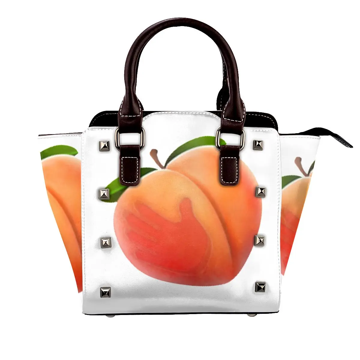 

Peachy Shoulder Bag Hand Clap Fruits Gift Funny Handbag Leather Shopping Woman Bags