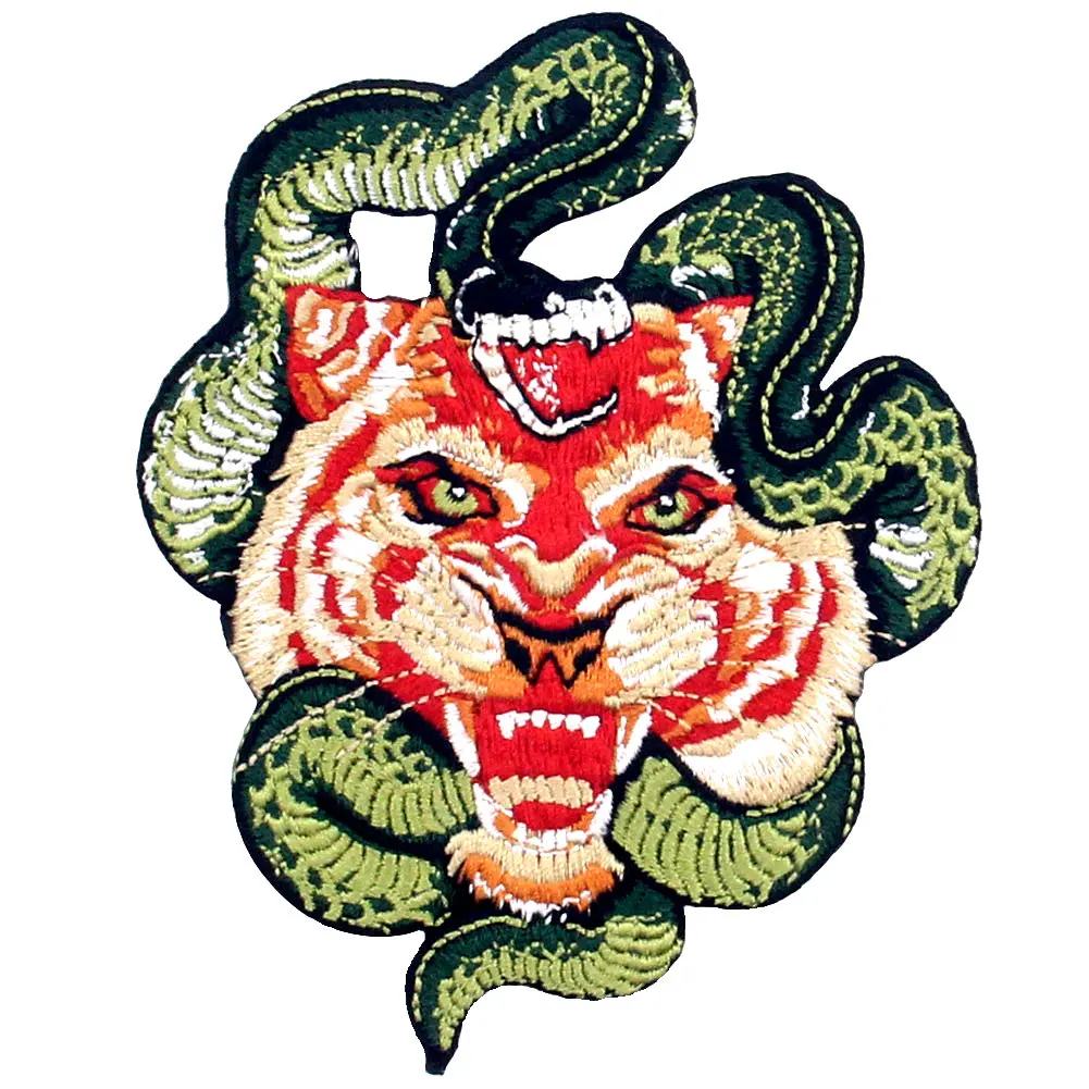 Embird вышитые нашивки для курток рожающий Тигр и змея благоприятный директора