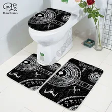 Cartoon funny Viking tattoo 3D printed Bathroom Pedestal Rug Lid Toilet Cover Bath Mat Set drop shipping style-3 Cartoon funny Viking tattoo 3D printed Bathroom Pedestal Rug Lid Toilet Cover Bath Mat Set drop shipping style-3