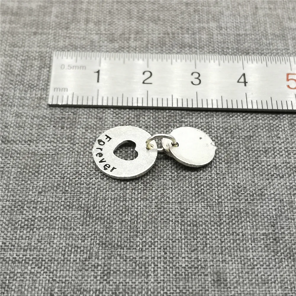 

3 Pieces of 925 Sterling Silver Me You Forever Charms Love Heart Circles