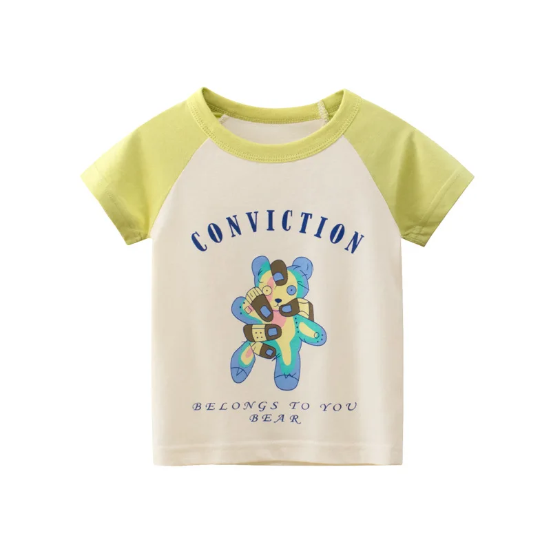 

27KIDS Children's Short-sleeved T-shirt 2021 Summer Super Cute Cartoon Printing Cotton Children's Clothes Baby Clothes Girls