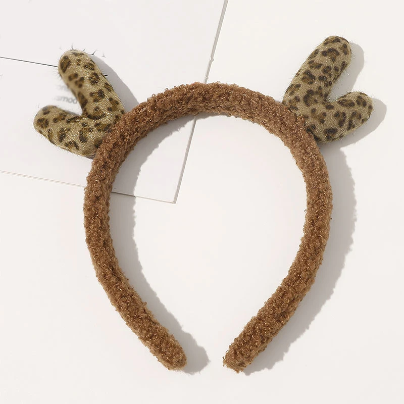 

1PC Christmas Cartoon Antler Headband Makeup Wash Face Children Cute Soft Head Hoop Plush Hair Hoop Hairbands Hair Accessories