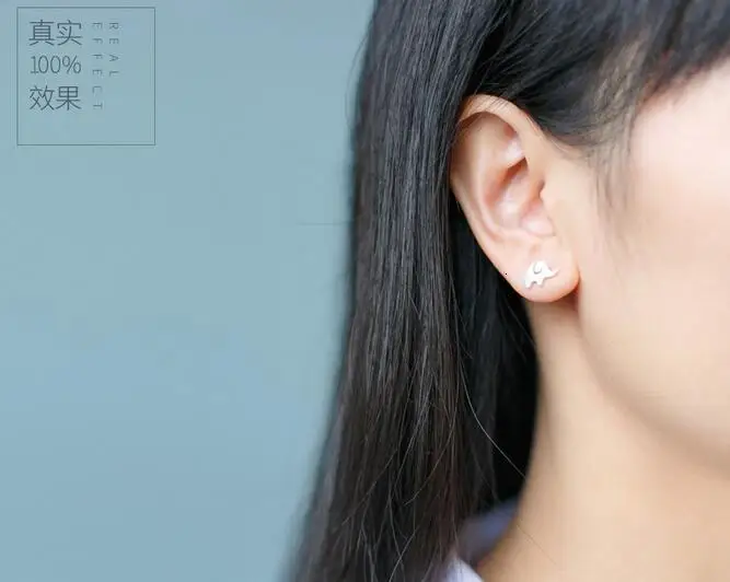 925 Real. Sterling Silver Cute Elephant Lover Themed 925-sterling-silver-Jewelry Stud Earrings | Украшения и аксессуары