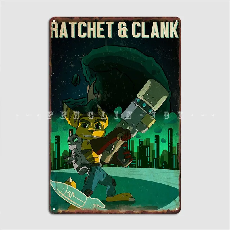 Изображения трещотки и клюклы в ретро стиле, металлический знак, клубный персонализированный настенный Декор Пещера, паб, жестяной знак, плакат