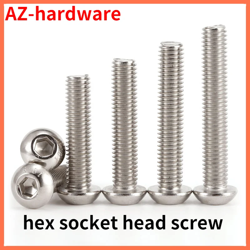 

Iso 7380 grade 10.9 nickel plated mushroom head/semi-head hex socket head screw M1.6-M8 10PCS