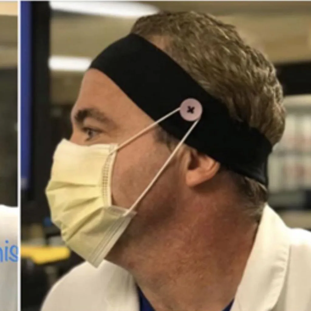 

3pcs Soft Headbands With 2 Buttons Solid Color Elasticity Breathable Hairband Facemask Holder Protect Ears Hairband#p30