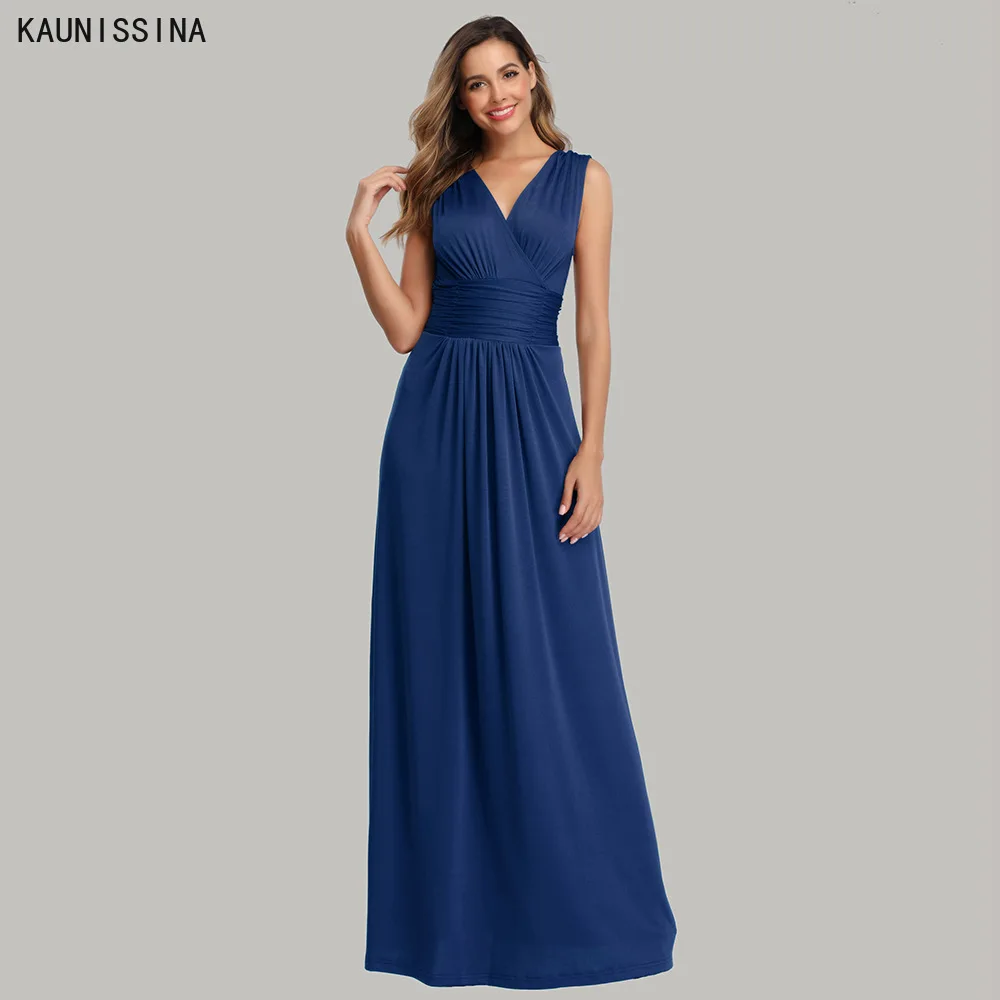 

Длинные вечерние платья KAUNISSINA, вечерние платья с V-образным вырезом, платье без рукавов для банкета, вечеринки, вечерние платья, платье