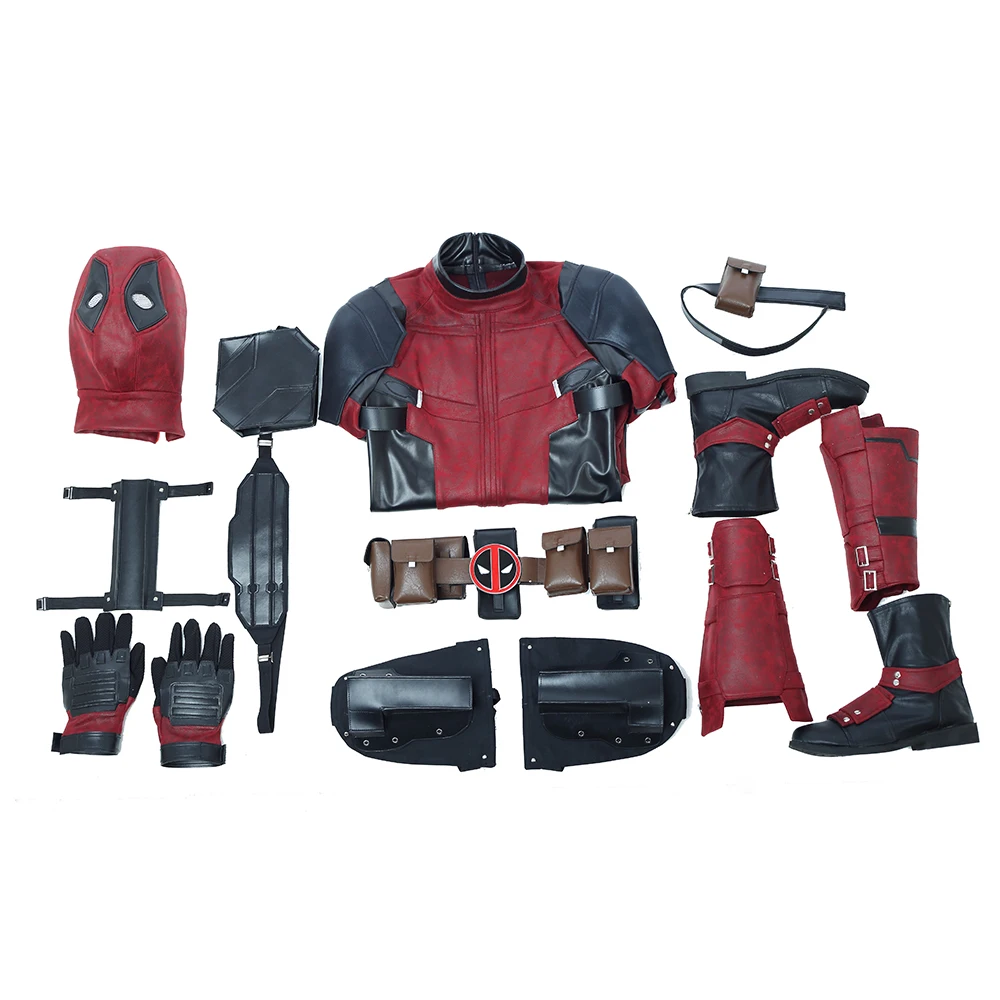 Manluyunxiao Дэдпул Косплей Хэллоуин Карнавальный костюм для мужчин Once Upon A Deadpool комбинезон маскарадный наряд на заказ - Цвет: Full Set