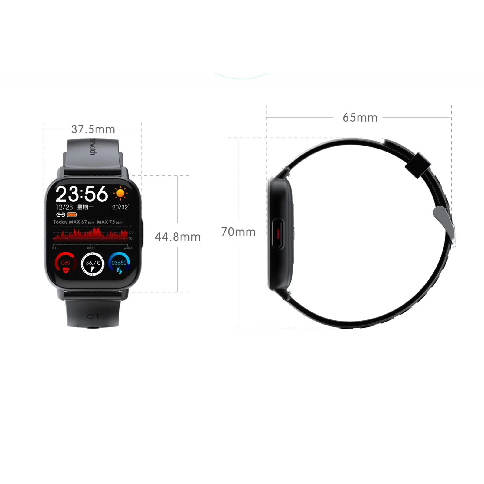 

QS16 Pro Men's and Women's Multifunctional Watch Body Temperature True Blood Oxygen 1.7-inch HD Large Screen Watch SM