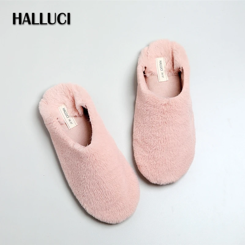 Милые мягкие домашние тапочки из флока Женские Модные шлепанцы без звука в