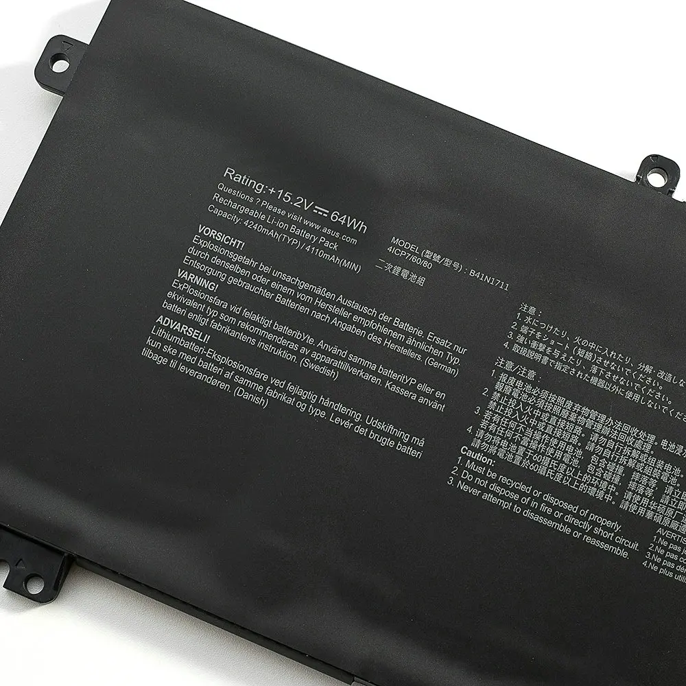 Новый оригинальный 15 2 V 64WH B41N1711 Аккумулятор для ноутбука Asus ROG Strix GL703VD GL703VM GL503 FX503VM