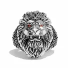 Мужское серебряное кольцо с головой льва в европейском и американском стиле