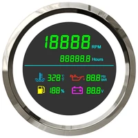 6 in 1 digital tachometer rpm hourmeter fuel level water temp oil pressure volt tacho hour meter gauge for car truck 12v24v
