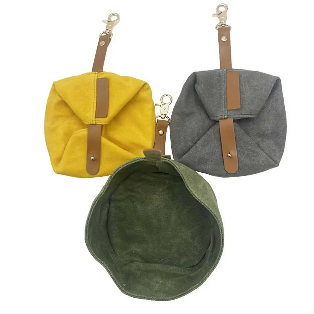 

Canvas Pet Waterproof Bowl Water Pet Food Basin Cat Bowl Portable Folding Hanging Wet Wax Canvas Dog Rice Basin